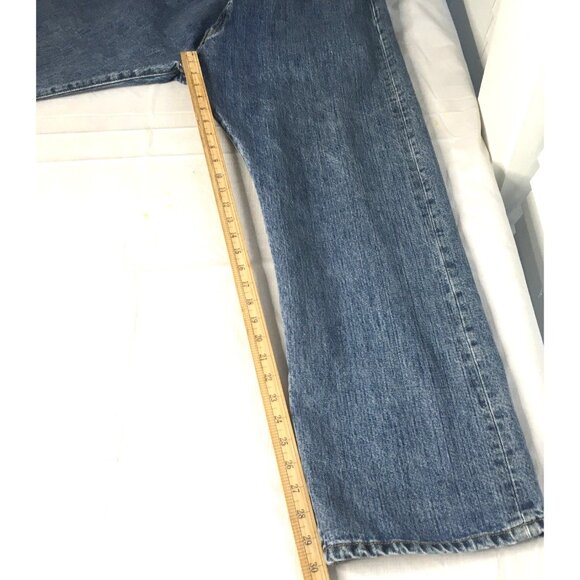 Levis 501 Jeans Mens 42x30 Blue Denim Straight Leg Button Fly Classic Fit - Picture 13 of 16